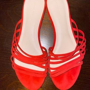 7.5W Red Strappy Sandal
